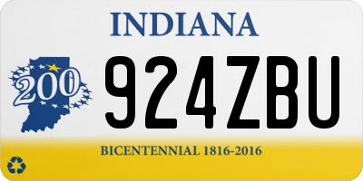 IN license plate 924ZBU