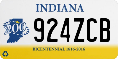 IN license plate 924ZCB