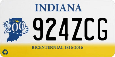 IN license plate 924ZCG