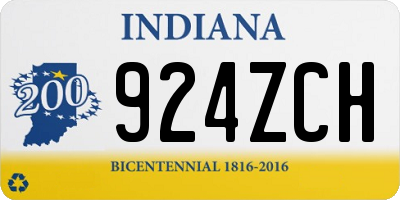 IN license plate 924ZCH