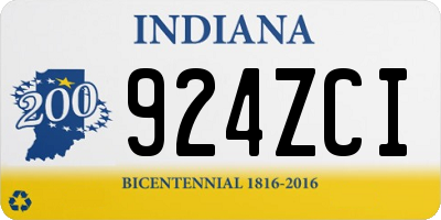 IN license plate 924ZCI