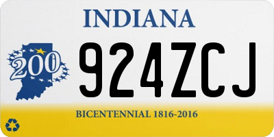 IN license plate 924ZCJ