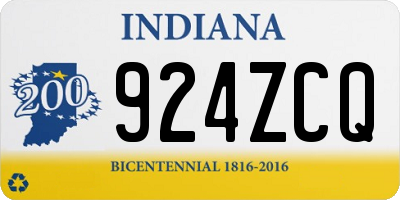 IN license plate 924ZCQ