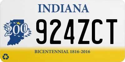 IN license plate 924ZCT