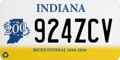 IN license plate 924ZCV