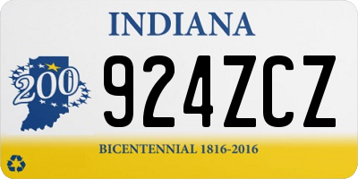 IN license plate 924ZCZ