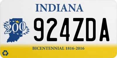 IN license plate 924ZDA