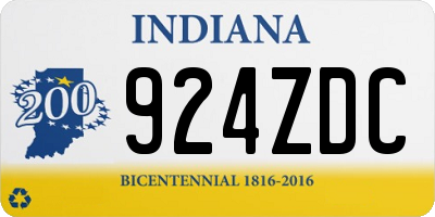 IN license plate 924ZDC
