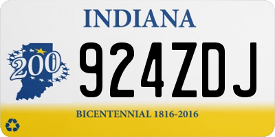 IN license plate 924ZDJ