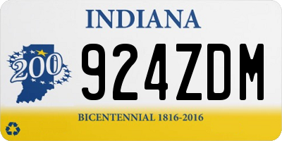 IN license plate 924ZDM