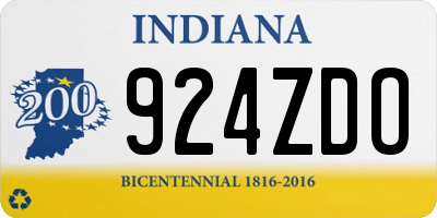 IN license plate 924ZDO