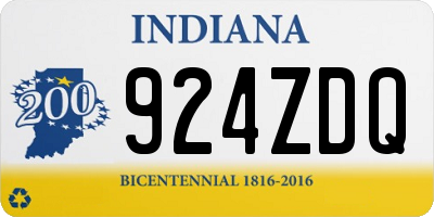 IN license plate 924ZDQ