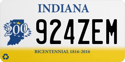 IN license plate 924ZEM