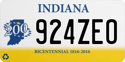 IN license plate 924ZEO