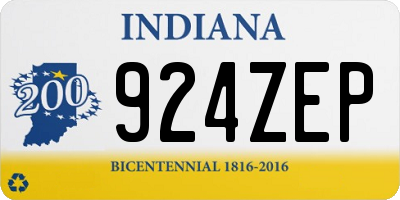 IN license plate 924ZEP
