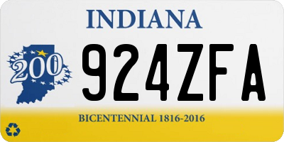 IN license plate 924ZFA