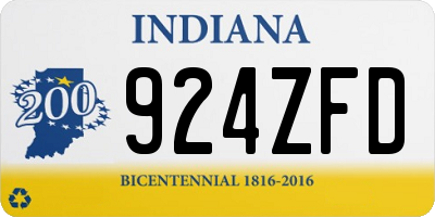 IN license plate 924ZFD