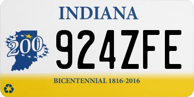 IN license plate 924ZFE