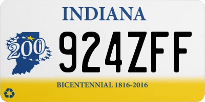 IN license plate 924ZFF