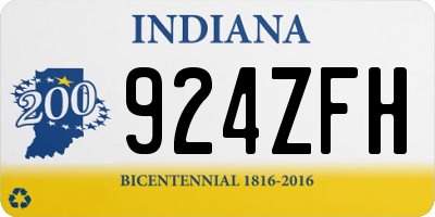 IN license plate 924ZFH