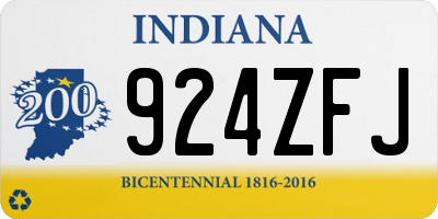 IN license plate 924ZFJ