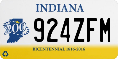 IN license plate 924ZFM