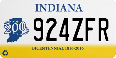 IN license plate 924ZFR