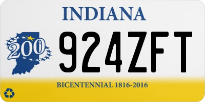 IN license plate 924ZFT