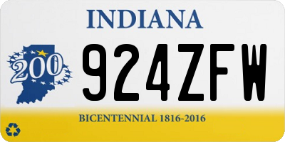 IN license plate 924ZFW