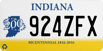IN license plate 924ZFX