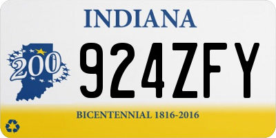 IN license plate 924ZFY