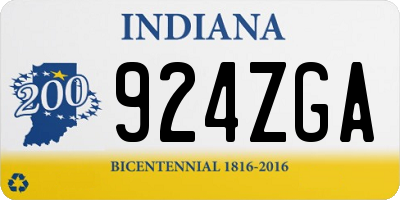IN license plate 924ZGA