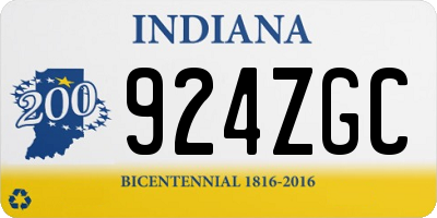 IN license plate 924ZGC