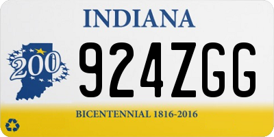 IN license plate 924ZGG