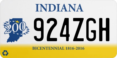 IN license plate 924ZGH