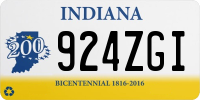 IN license plate 924ZGI