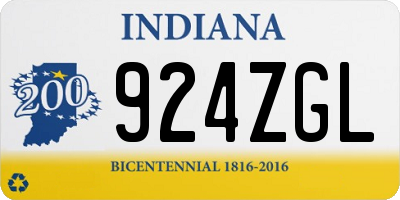 IN license plate 924ZGL