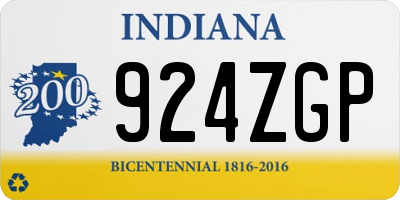 IN license plate 924ZGP