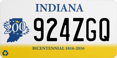 IN license plate 924ZGQ
