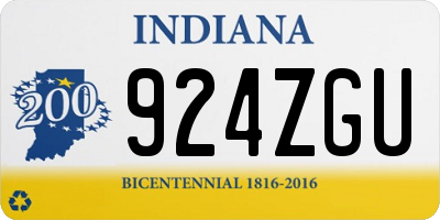 IN license plate 924ZGU