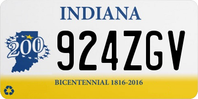 IN license plate 924ZGV