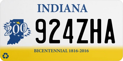 IN license plate 924ZHA
