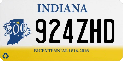IN license plate 924ZHD