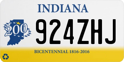 IN license plate 924ZHJ