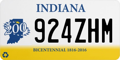 IN license plate 924ZHM