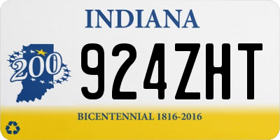 IN license plate 924ZHT