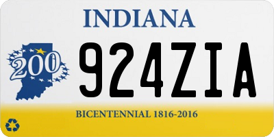 IN license plate 924ZIA