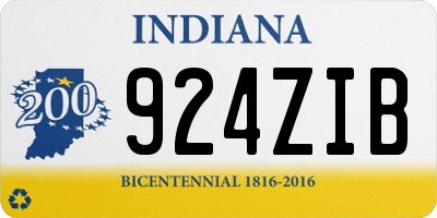 IN license plate 924ZIB