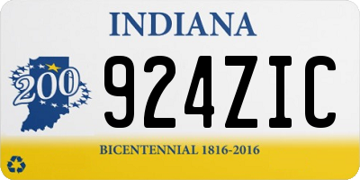 IN license plate 924ZIC