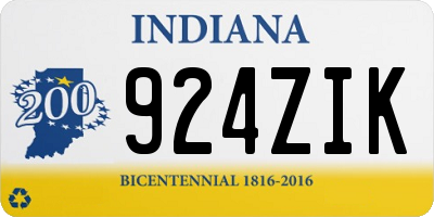 IN license plate 924ZIK
